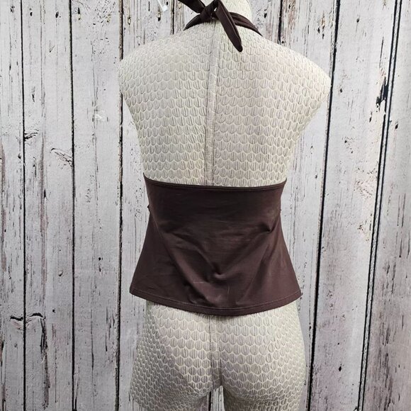 La‎ Blanca Rod Beattie Womens 10 Brown Gusseted Tankini Swim Top Bikini Tank EUC - Picture 4 of 4